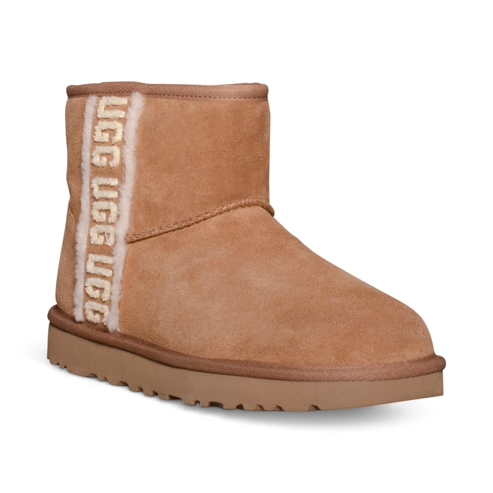 UGG Classic Mini Shearling Logo Chestnut Boots - Women's