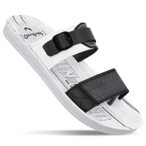 Walkaroo Mens Casual Sandals - WG5546 White and Black Stylish Footwear