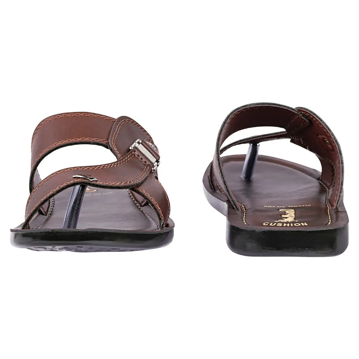 Walkaroo Men Solid Slide Sandals  - WG5335 Brown