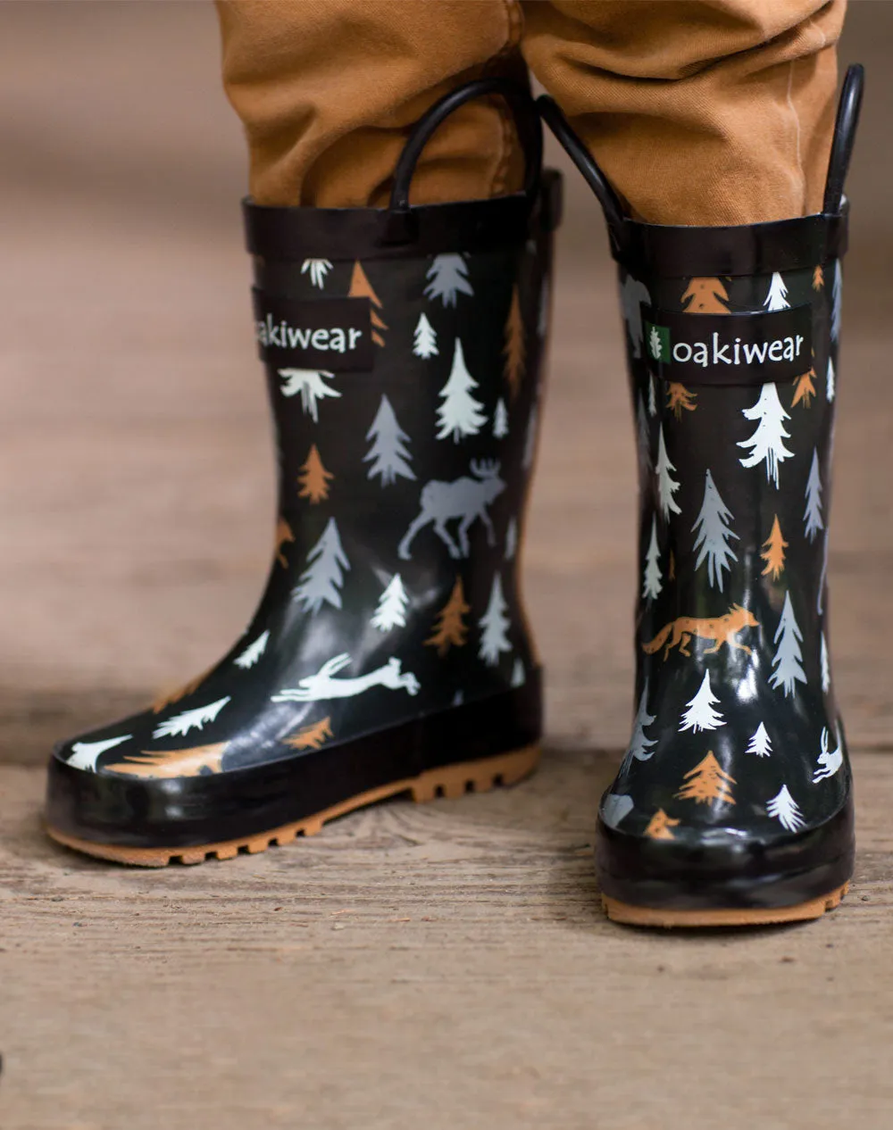 Wildlife Tracker Loop Handle Rubber Rain Boots