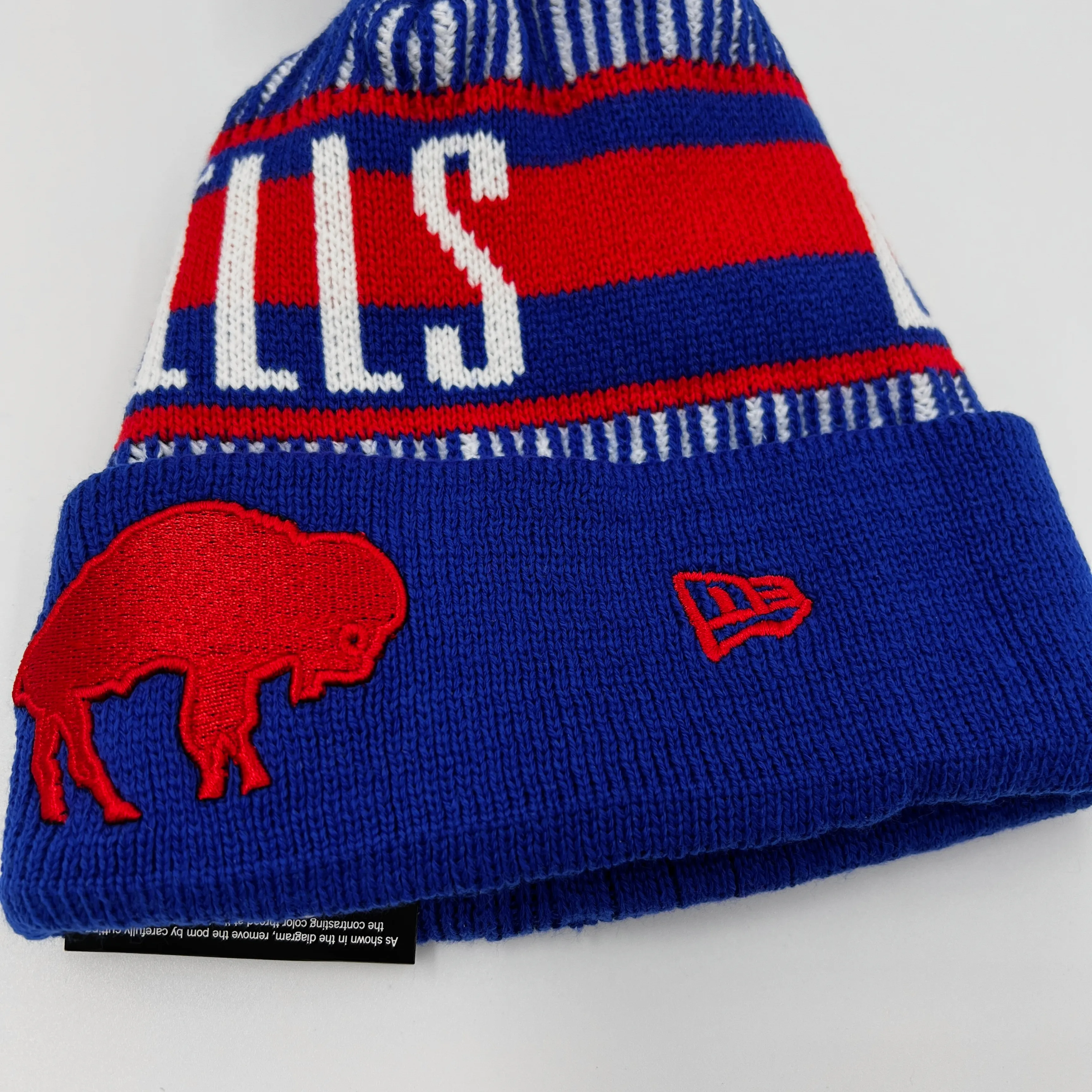 Youth New Era Bills With Standing Buffalo Striped Knit Hat